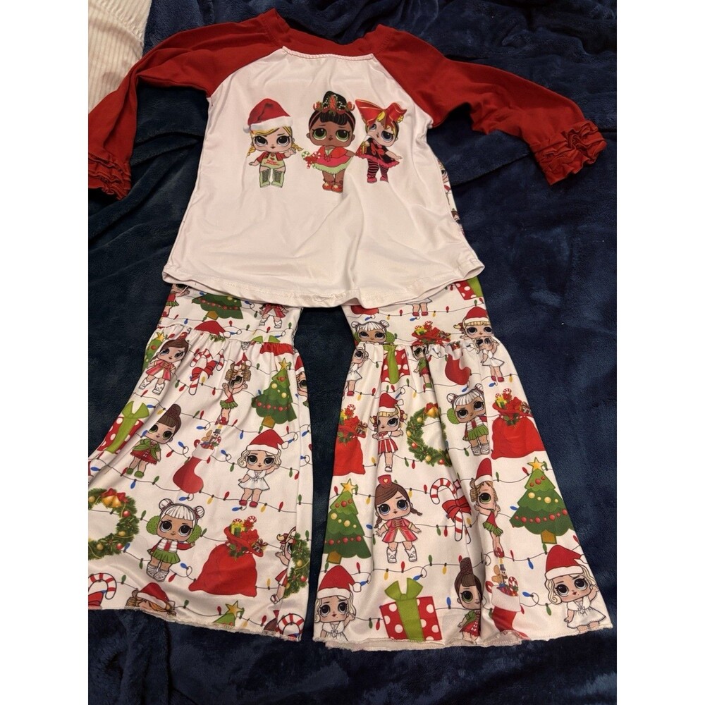 LOL Christmas Long Sleeve Shirt & Bell Pants Set 6-7T